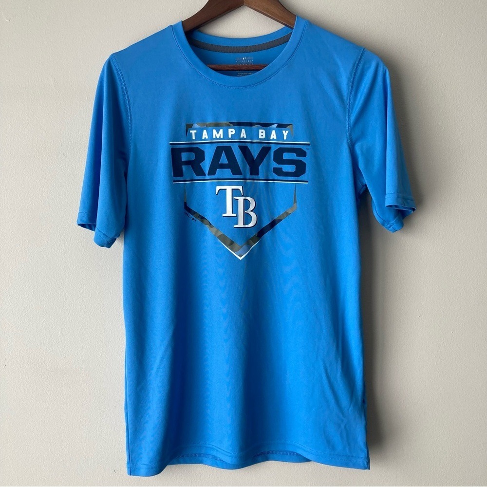 MLB Tampa Bay Rays Youth XL 18/20 Blue Performance T-Shirt Gen2 Camo Graphic